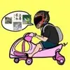 骑狗遛扭扭车