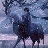 白鹿衔花毛如雪